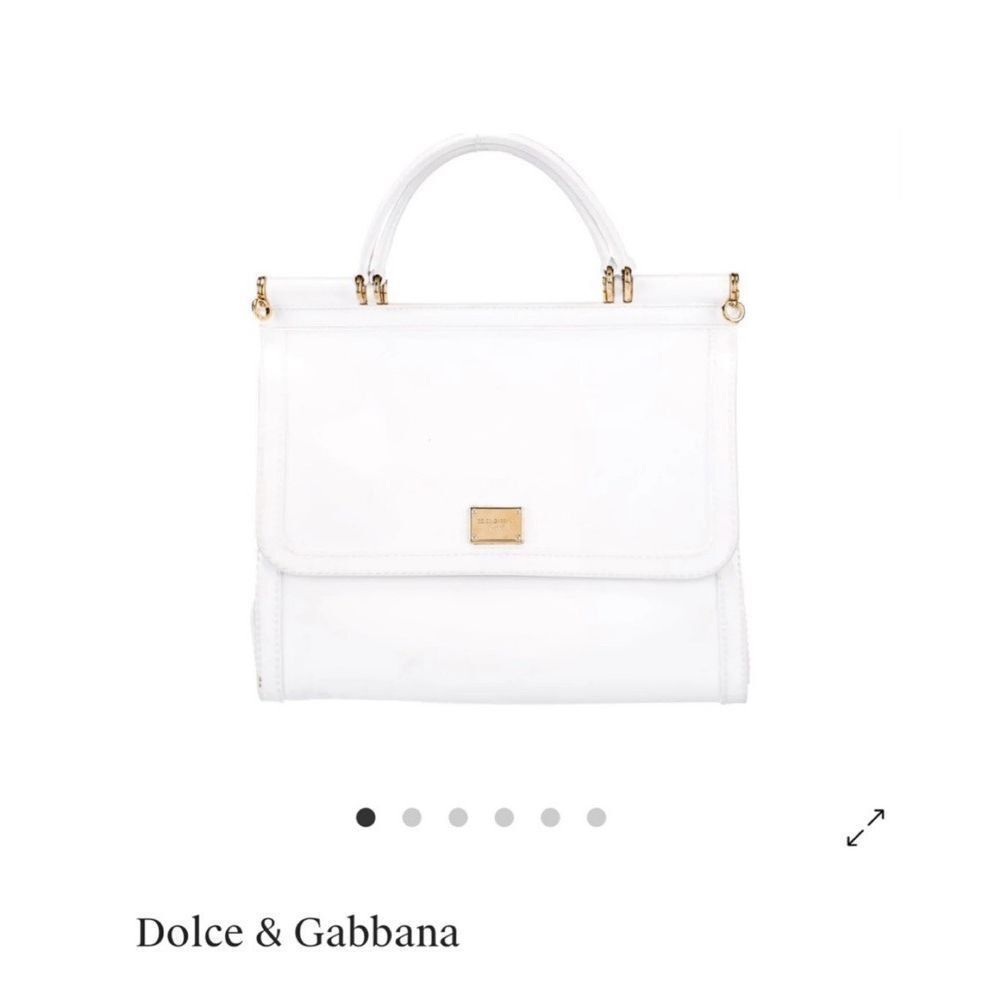 Dolce & Gabbana Sicily White PVC Top Handle Bag Gold Hardware Italy w/ Strap